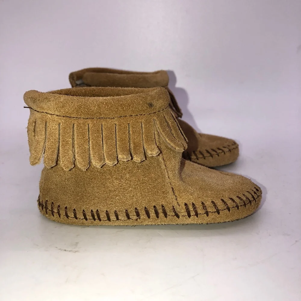 Infant MinneTonka Fringe Moccasins Booties Size 3
